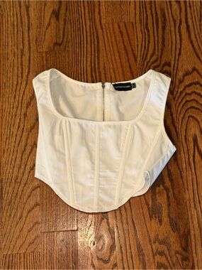 PrettyLittleThing White Structured Corset Crop Top